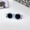 New Children's Round Frame Sunglasses Lightweight PC Frame Elastic Paint Cute Small Face Sunglasses for Boys and Girls Cool Cute