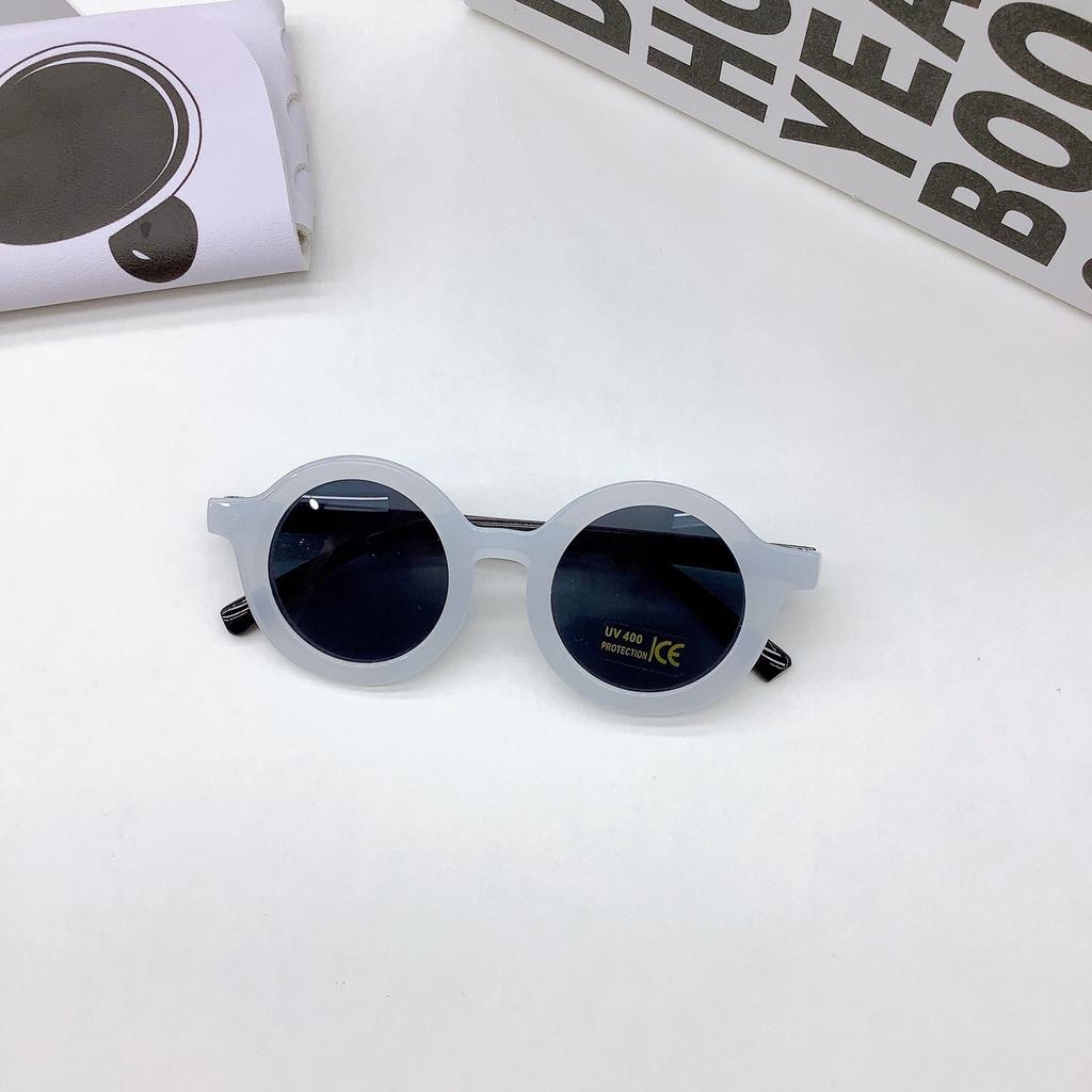 New Children's Round Frame Sunglasses Lightweight PC Frame Elastic Paint Cute Small Face Sunglasses for Boys and Girls Cool Cute