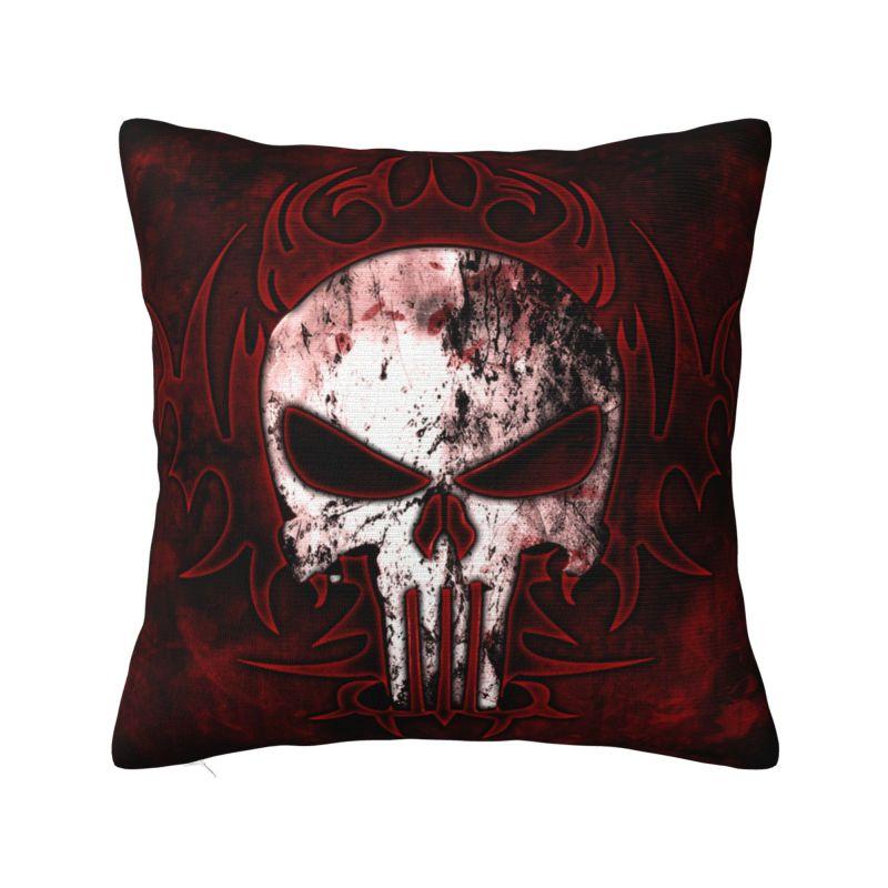 Custom Marvel Super Hero Punisher Skull Cushion Cover 40x40cm Comics Film Velvet Cute Throw Pillow Case for Sofa