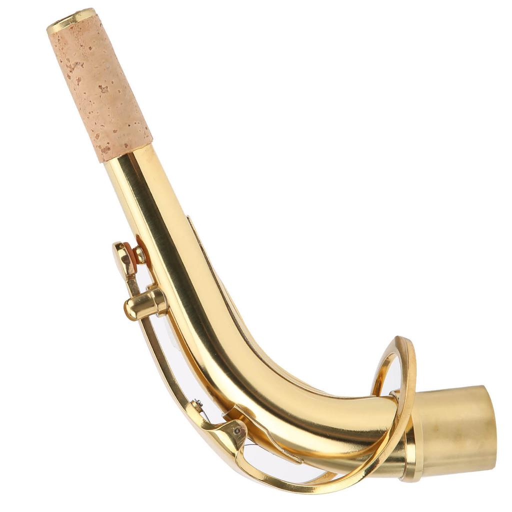 Saxofonhals Mässing för Altsaxofon Böjt Rör Musikinstrumenttillbehör 2,45cm Guld