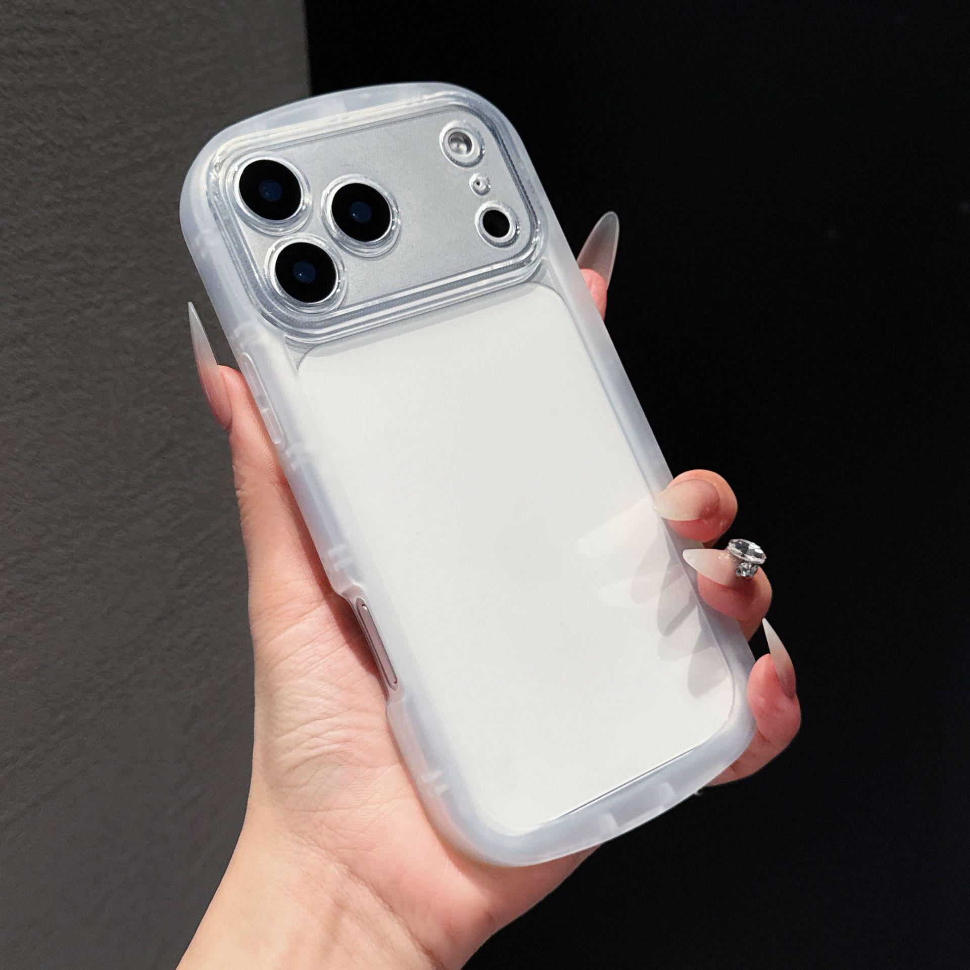 

Lightweight Transparent TPU Case for Apple 17 - Big Round Head Shell, Frosted Matte, Anti-slip Edge. iPhone 12 Pro белый/чистый