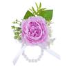 Simulated Rose Wrist Corsage Artificial Rose Wedding Boutonniere for Groom Bridesmaid Wedding Bridal Showers Proms