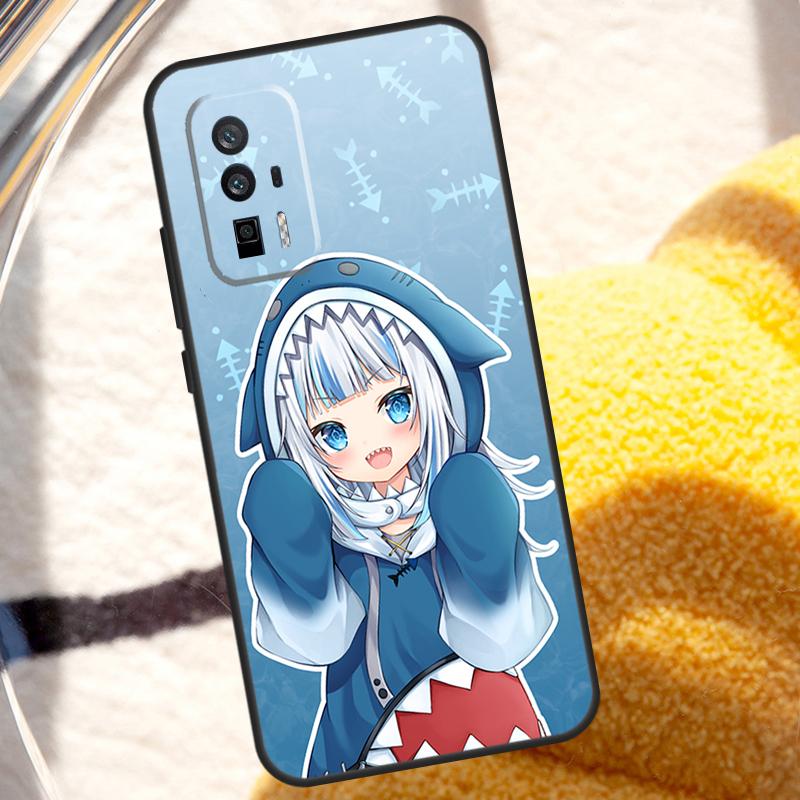 Gawr Gura Hololive Anime Case For POCO X6 Pro M6 X5 X3 M5s F3 F5 Xiaomi 14 Ultra 13 12 Lite 11T 12T 13T Pro Cover
