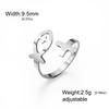 Jesus Fish Cross Open Rings for Women Stainless Steel Christian Adjustable Finger Rings Jewelry Birthday Protection Gift