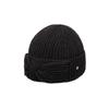 Brown Hat Rosette Beanie - Black