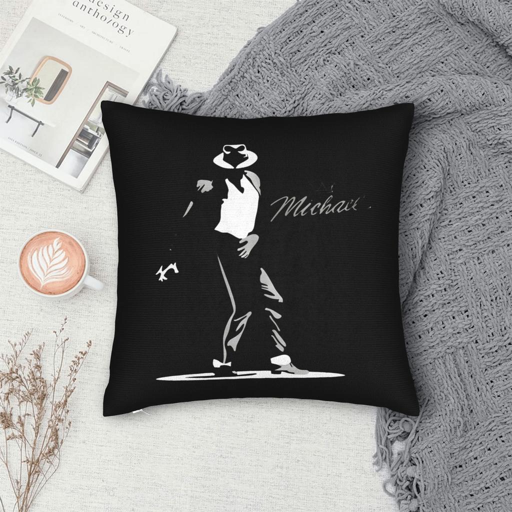 Mj King Of Pop Fan Art Square Pillow Cases Cushion Covers Awesome Zippered Decorative Pillowcover For Living Room 18"