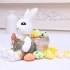 Cute Easter Bunny Figurine Festival Lifelike Rabbit Desktop Ornament Resin Crafts Animal Sculpture Home Office Decor