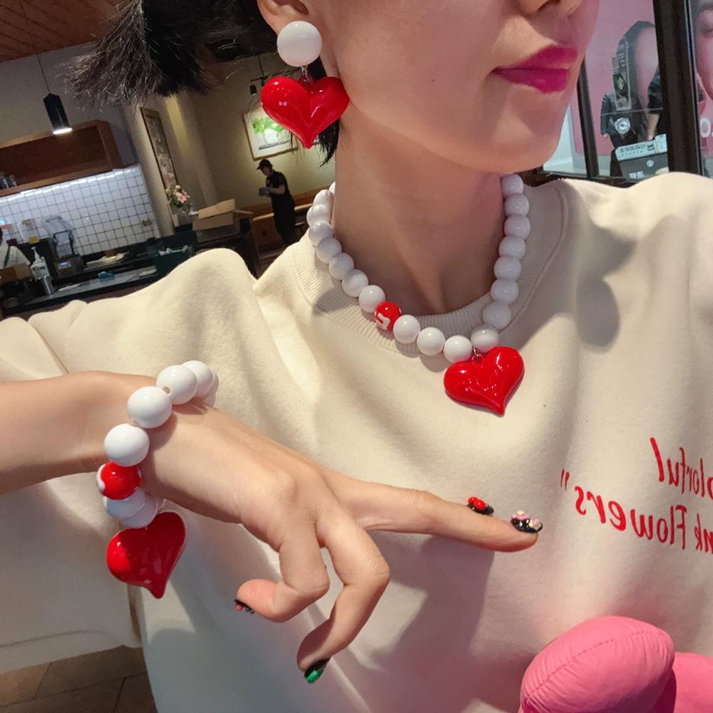 Fashionable Summer Pendant Necklace Simple And Elegant Bracelet Sweet Necklace New Heart-Shaped Jewelry Accessory