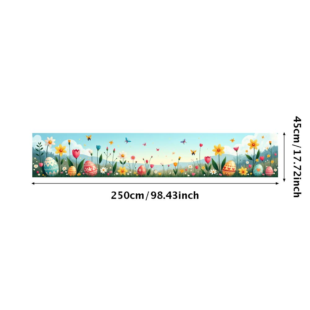 

Bunny Backdrop Fabric Party Supplies Easter Banner Lightweight Photography Props For Indoor Spring Decorations Kids
