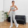 Summer 2026 Solid Crop Top & Flare Pants Casual Set for Women