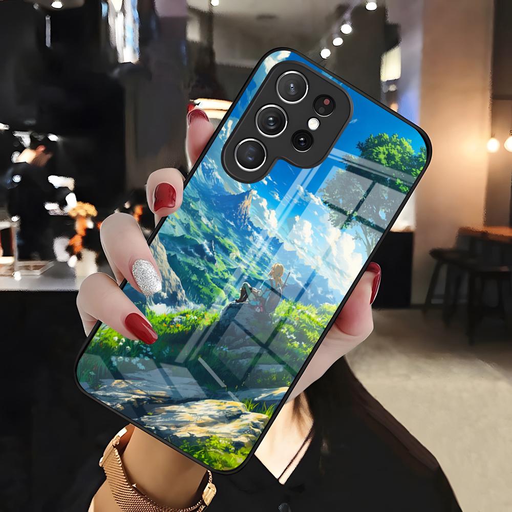 Zel-da-ES Phone Case For Samsung S26 S25 Edge Ultra 24 23 22 21 Ultra Plus Fe A55 56 15 4G 5G Glass Cover