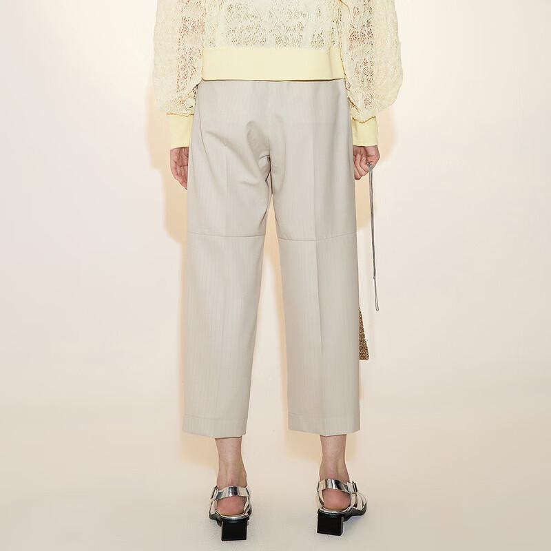 LESS Women's 2023 Autumn Loose Tapered Cropped Trousers