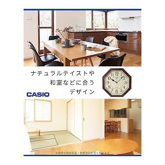 CASIO Wall Clock, Wall Clock, Radio Clock, Wood Grain, Step Second Hand, Second Hand Stops At Night, Dark Brown, Japanese Room IQ-1023J-5JF