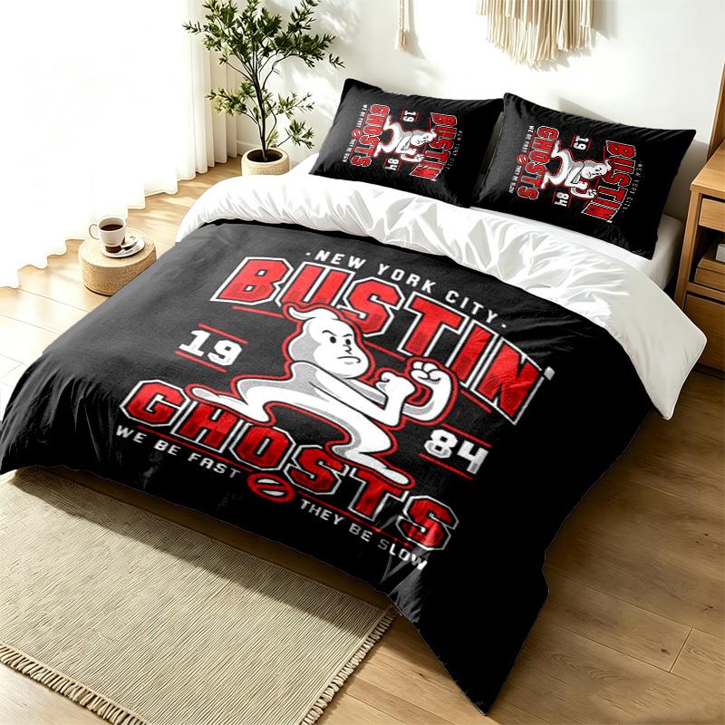 Ghostbusters 3pc Duvet Cover Set Simple Modern Bedding Set Wrinkle Resistant Soft Fabric All Season Use a perfect gift