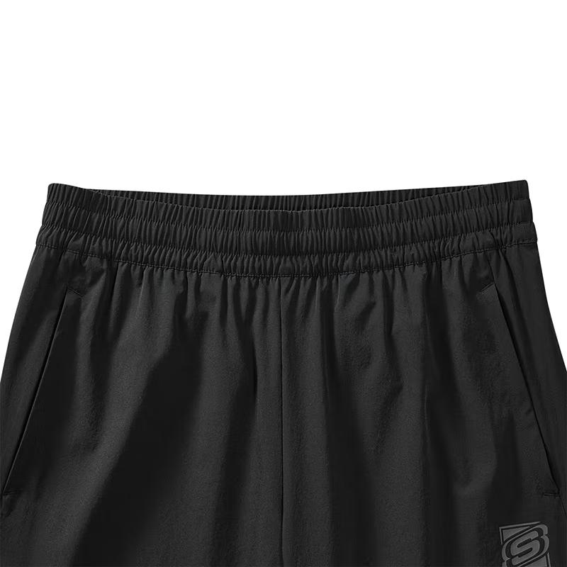 Skechers Printed Logo Elastic Waist Mid-Rise Fitted Straight-Leg Quick-Dry Casual Pants Men pants Carbon-Black L224M099-0018
