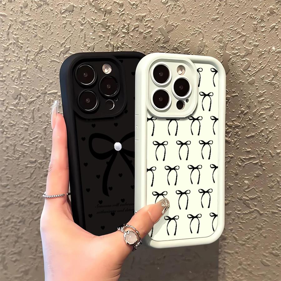 Cartoon Bow Case for iPhone 17 Pro Max 17e 12 Pro 14 11 13 16 15 Plus Air Phone Cover
