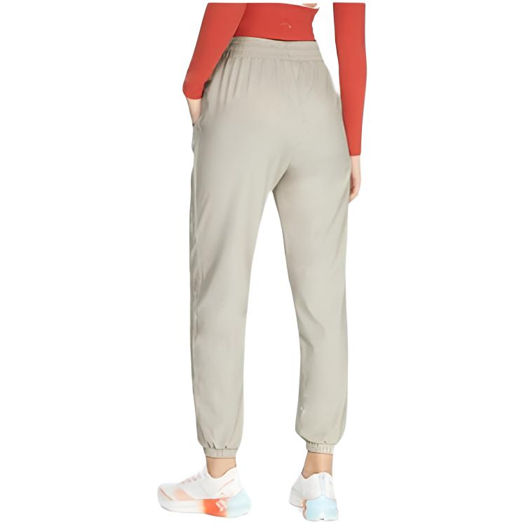 Li Ning Fitness Series Solid Color Slim Fit Sports Long Pants Women Bottoms Oat-Gray AYKS378-1