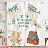 2pcs 2D Flat Printing Window Curtains Up Up Away Adventure Awaits Fabric Without Electricity Festive Curtains Perfect for Yard &