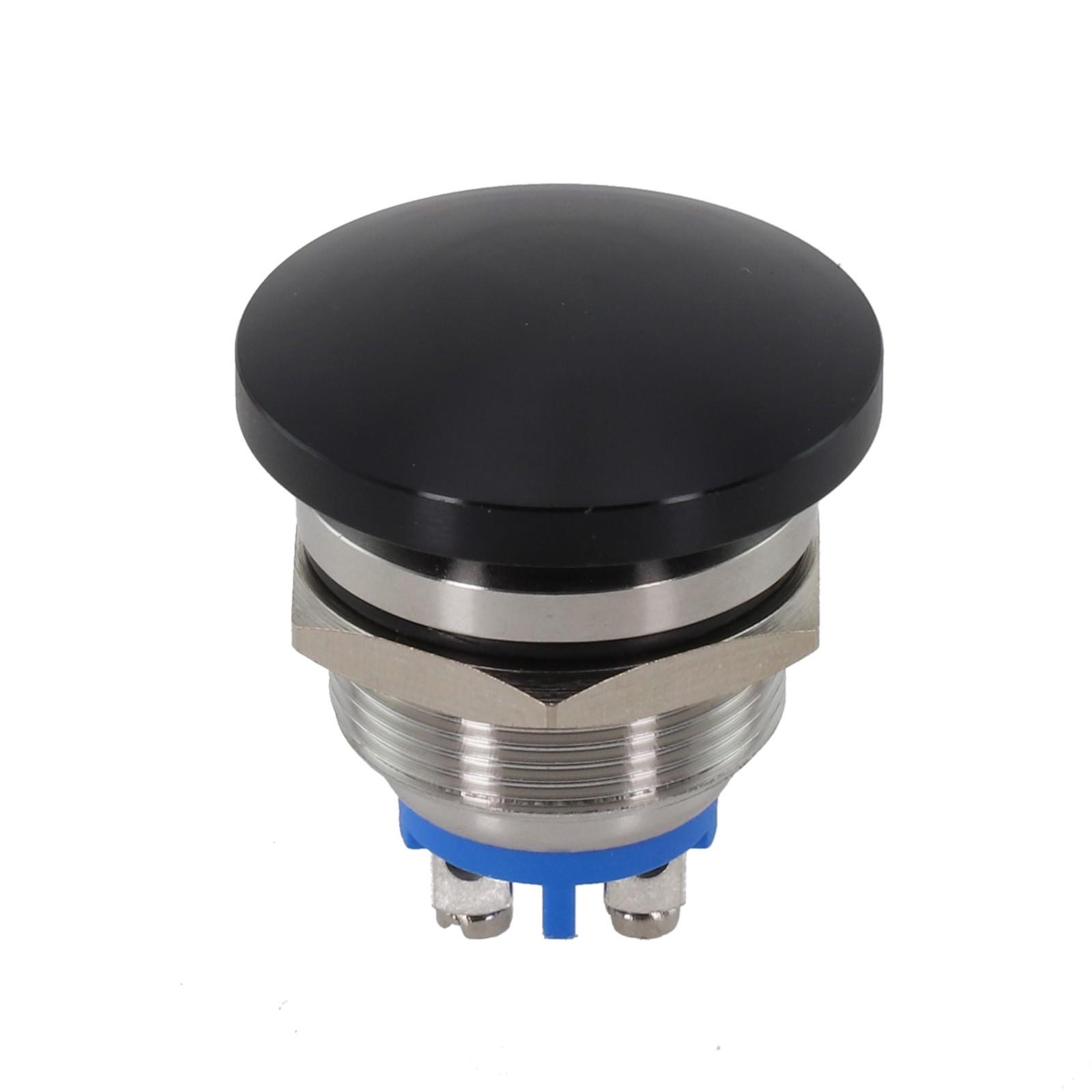 

22mm Metal Push Button Switch 1NO Momentary Self-reset Mushroom Head Screw Feet чорний