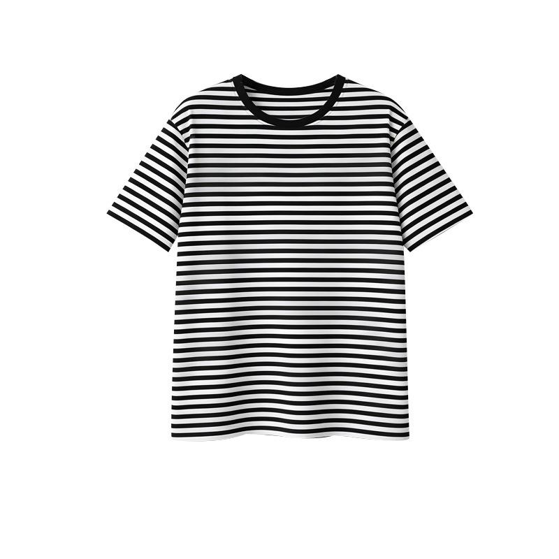 

2026 Maternity Summer Striped Loose T-shirt & Wide-Leg Pants Set in Pure Cotton L [115-135 jin]