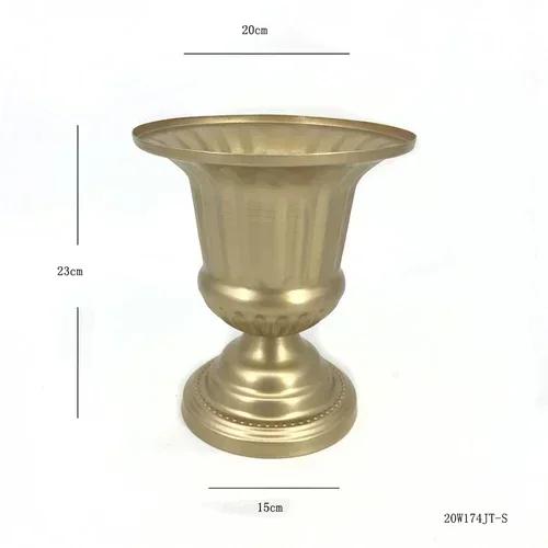 Golden Home Tabletop Floral Arrangements Wedding Atmosphere Decoration Floral Arrangements Green Plant Flower Vase Flower Holder