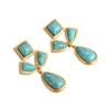 Natural stone geometric fringed earrings personalized niche retro high sense medieval vintage design sense women's earrings