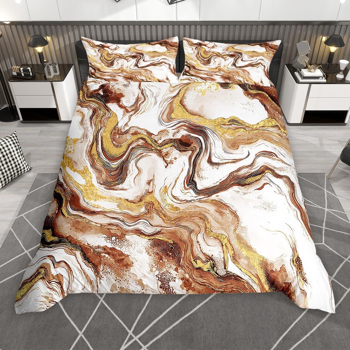 

Comforter Homewish Chic Marble Aesthetic Watercolor Artwork Bed Set Colorful Marbling Set Comforter (quilt)-EU Single(135*200cm)3pcs