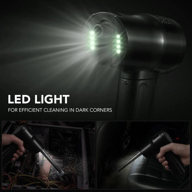 40000RPM Wireless Compressed Air Duster Portable Strong Powerful Keyboard Cleaner Black Household Computer Cleaning Air Blower