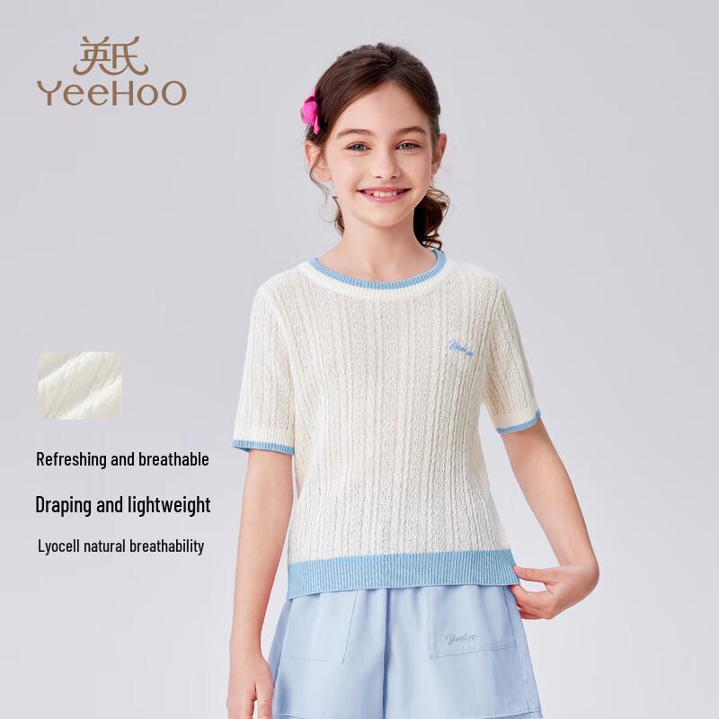 YEEHOO Girls  Short Sleeve Knitted T-Shirt 160