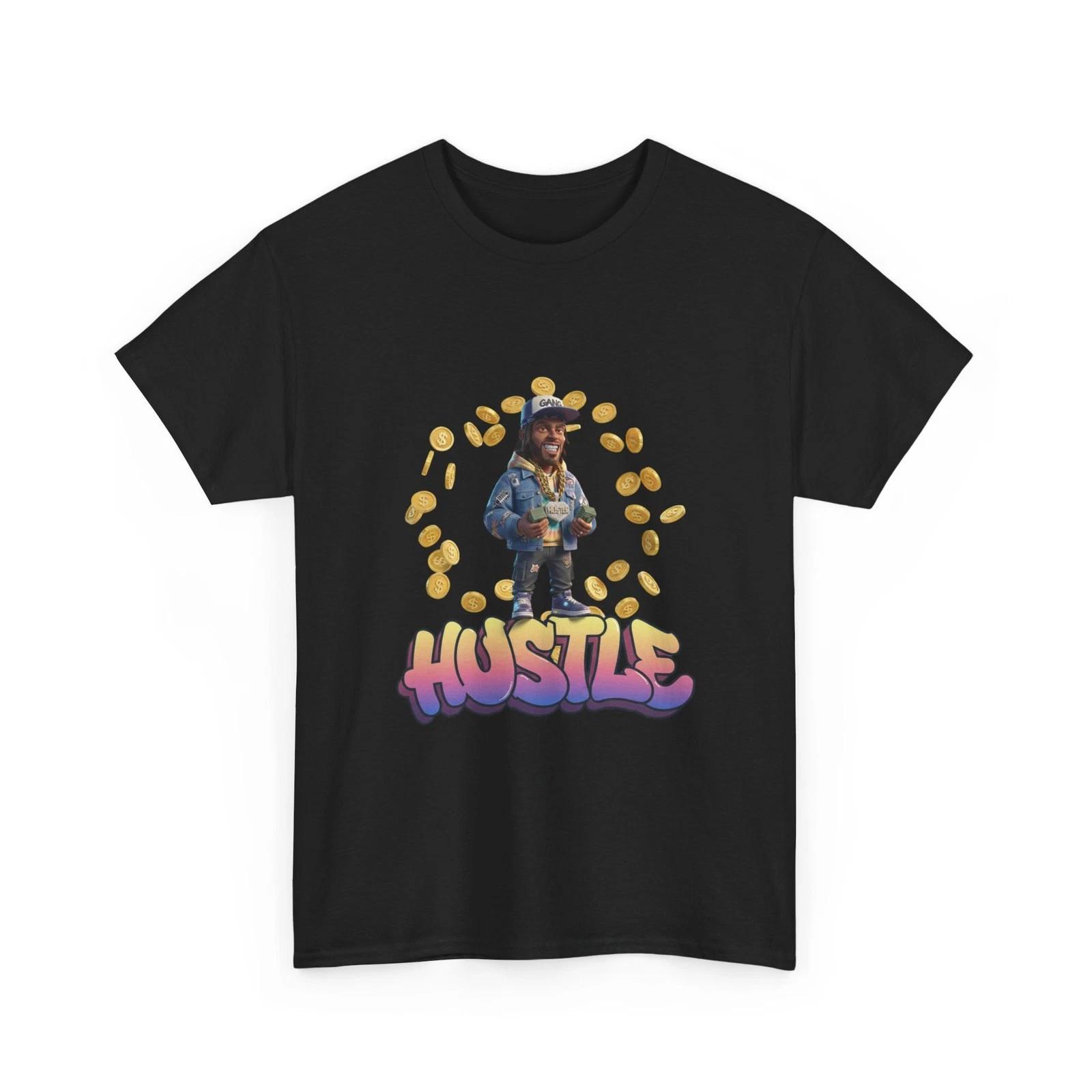 Rapper Hustle T-Shirt | Retro Graffiti Money Circle, Cool Streetwear T-Shirt 3D 2XL