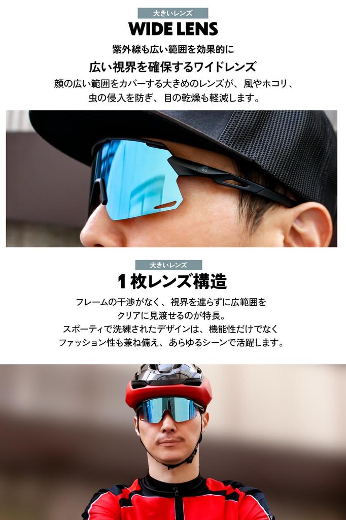 Sports UV Prescription Lens with Inner Suitable for Large Black Frame X Blue Lens [Gorix] Sunglasses, Anti-fog, Lightweight, Protection, Compatible,
