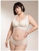 Seamless V-Neck Minimizer Bra: Wide-Strap, Plus-Size, Jelly EF Cup