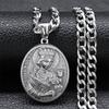 Collier Médaille Sainte Barbe en Acier Inoxydable 316 Couleur Argent Pendentif Hommes Religion Catholique Colliers Bijoux Santa Bárbara