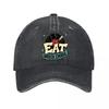 Retro Vinyl Food Punk Slogan Washed Baseball Cap Outdoor For Womens Unisex FeUnisex Dad Hat