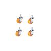 4-Pack Heavy Duty 1.5" Dual-Row Caster Wheels with Lead Screw - Universal/Brake M12/M10×25mm for Oven Racks & Mobile Shelves