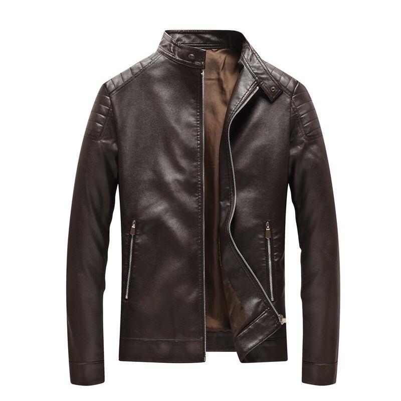 New men's leather jacket large size versatile youth locomotive casual thin leather jacket pu