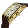 KNIS Classic Rectangular Quartz Watch for Men and 3 ATM Water White Roman Gold Crocodile Embossed Leather (Nis) Japanese-made Women, Resistant, Dial,