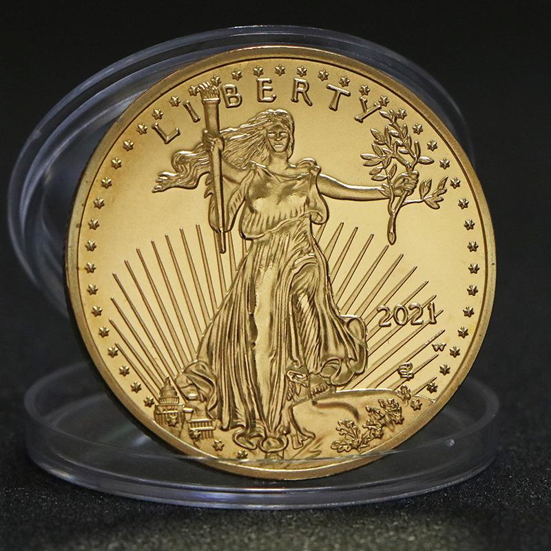 Statue of Liberty Commemorative Coin, Commemorative Medal, Coin, Eagle Ocean Gold and Silver Commemorative Coin, Christmas Gift, Stocking Stuffers