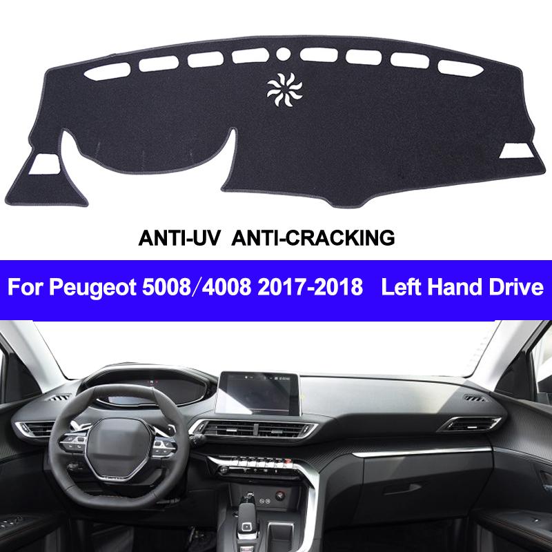 TAIJS Car Dashboard Cover For Peugeot 5008/4008 2017 2018 Carpet Dashmat Anti-UV Dash Board Cover Pad Auto Sun Shade Carpet