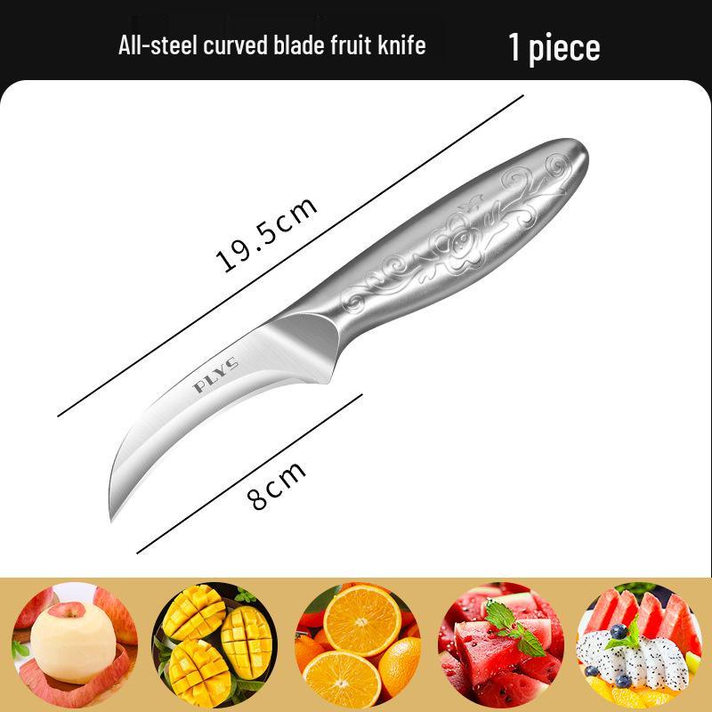 Yangjiang Stainless Steel Curved Fruit Knife & Pineapple Peeler