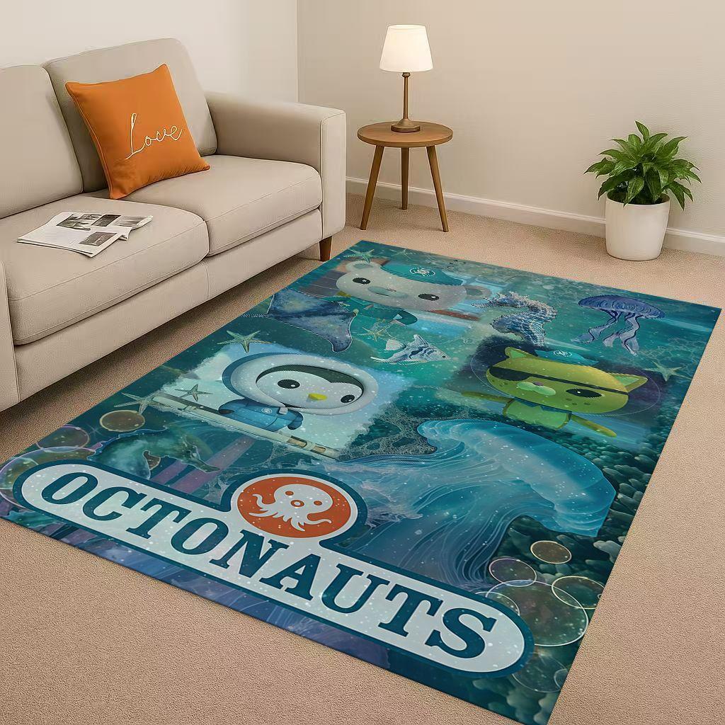 Cute Octonauts Barnacles Cartoon Living Room Non-Slip Area Rug Carpet for Bedroom Playroom Sofa,Easy Clean Home Decor Doormat