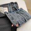 Vintage Shoulder Bag Women's Denim Tote Bag Large Capacity Student Class Bag