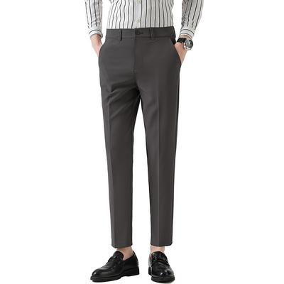 Pantaloni da uomo piccoli, leggeri e di lusso, casual, piccoli, dritti, leggeri, da lavoro, elastici, slim, da uomo