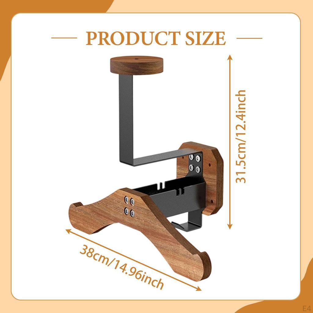 Suport Cască Montat pe Perete Organizator de Afișare Lemn Umeraș Rezistent Raft pentru Echipament de Schi