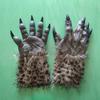 Halloween Werwolf Handschuhe mit Krallen, Pelzige Hände Kostüm für Hausparty