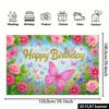 1 piece, 2D flat butterfly floral birthday backdrop, polyester material, suitable for birthday parties/girls' get-togethers. (ws
