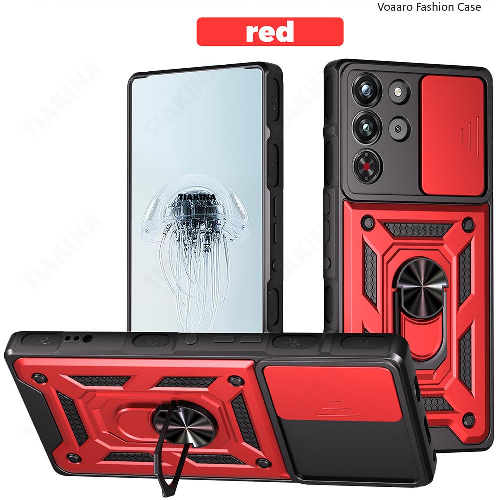 Slide Lens Armor Funda for ZTE nubia RedMagic 10 Pro 5G Case for ZTE nubia RedMagic 10 Pro 5G Case Magnetic Ring Stand Cover