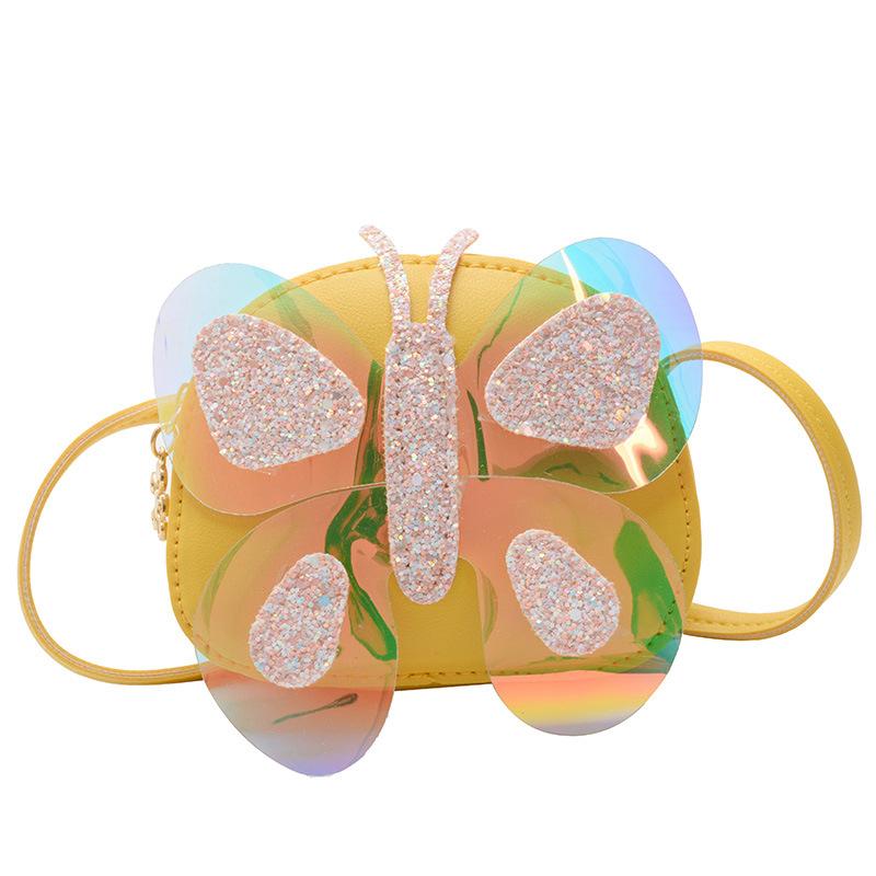 Süße Schmetterlings-Kinder-Umhängetasche Damenmode PU-Leder Schulter-Clutch-Tasche Reise-Freizeit-Handtaschen Umhängetaschen