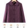 Women's Winter Velvet-Enhanced Lapel Jacket for Middle-Aged and Elderly: Grandma's Warm, Stylish Cotton Wear