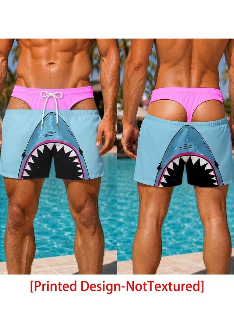 2026 Summer Funny Fake Buttocks Swim Trunks For Men Leopard Personality Beach Shorts Board Shorts Boyfriend Husband Fun Gift